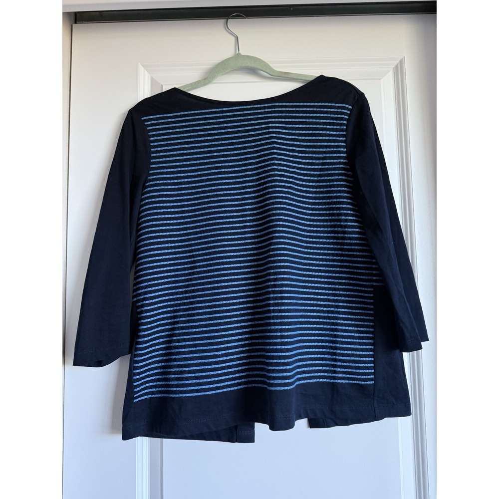 authentic Prada Women's nautical striped sweater Top 2014 SZ Small Blue Black - Picture 3 of 13